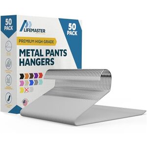 Lifemaster Metal Pants Hanger Set 50 Pieces Elegant Non-Slip Closet Space Saving Hanger Set for Pants, Trouser, Blankets, and Jeans with Open Ended Sleek Design White Lifemaster Metal Pants Hanger Set 50 Pieces Elegant Non-Slip Closet Space Saving Hanger Set for Pants, Trouser, Blankets, and Jeans with Open Ended Sleek Design White