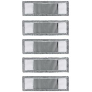 JVL Microfibre Mop Replacement Cleaning Pads – Machine Washable Reusable Refill Heads for Flat Floor Mop – Grey (Pack of 5) JVL Microfibre Mop Replacement Cleaning Pads – Machine Washable Reusable Refill Heads for Flat Floor Mop – Grey (Pack of 5)