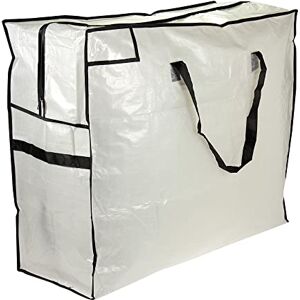 Household Essentials 2622 MightyStor Large Storage Bag with Handles Clothing and Linen Storage Bag White Tarp with Black Trim Household Essentials 2622 MightyStor Large Storage Bag with Handles Clothing and Linen Storage Bag White Tarp with Black Trim