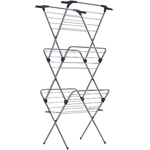 SONGMICS Foldable Clothes Airer, Clothes Drying Rack, Compact Clothes Horse Dryer, Laundry Rack, Steel Frame, 46 x 70.5 x 155 cm, 20 m Drying Space, Indoor Outdoor Use, Grey LLR720G01 SONGMICS Foldable Clothes Airer, Clothes Drying Rack, Compact Clothes Horse Dryer, Laundry Rack, Steel Frame, 46 x 70.5 x 155 cm, 20 m Drying Space, Indoor Outdoor Use, Grey LLR720G01