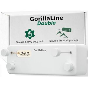 GorillaLine - Retractable Washing Line, Clothes Lines for Outside, Extendable Washing Line Rope 4.2m, Indoor and Outdoor Clothes Line GorillaLine - Retractable Washing Line, Clothes Lines for Outside, Extendable Washing Line Rope 4.2m, Indoor and Outdoor Clothes Line