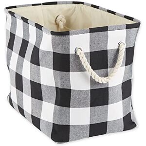 DII CAMZ10457 Polyester Storage Basket or Bin with Durable Cotton Handles, Home Organizer Solution for Office, Bedroom, Closet, Toys, Laundry, Medium, Black & White DII CAMZ10457 Polyester Storage Basket or Bin with Durable Cotton Handles, Home Organizer Solution for Office, Bedroom, Closet, Toys, Laundry, Medium, Black & White