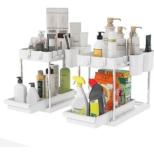 MONDEER - Under Sink Shelf Set 2 - White - Storage shelf MONDEER - Under Sink Shelf Set 2 - White - Storage shelf