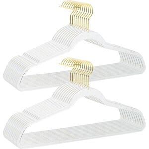 VSV stoage Clear Clothes Hangers 16", 20 Pack Plastic Coat Hanger for Adult Closet, Durable Bling Ganchos de Ropa with Swivel Hook, Notched Shoulders & Ultra-Thin Space Saving Laundry Hanger for Dress Suits VSV stoage Clear Clothes Hangers 16", 20 Pack Plastic Coat Hanger for Adult Closet, Durable Bling Ganchos de Ropa with Swivel Hook, Notched Shoulders & Ultra-Thin Space Saving Laundry Hanger for Dress Suits