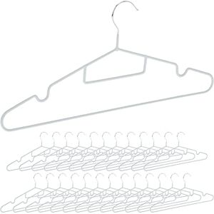 Relaxdays Coat Hanger, Set of 24, Non-slip Rubberised Surface, Tie Bar, Notches, Narrow, Space Saving, Light Grey, Iron, 18 x 40.5 x 0.5 cm Relaxdays Coat Hanger, Set of 24, Non-slip Rubberised Surface, Tie Bar, Notches, Narrow, Space Saving, Light Grey, Iron, 18 x 40.5 x 0.5 cm