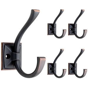 Franklin Brass Ruavista Coat and Hat Hook Wall Hooks 5-Pack, Bronze with Copper Highlights, 137246M Franklin Brass Ruavista Coat and Hat Hook Wall Hooks 5-Pack, Bronze with Copper Highlights, 137246M