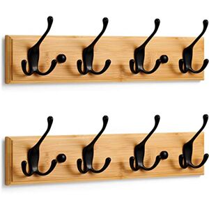 LARHN Wooden Coat Hooks Wall Mounted Coat Rack (2 Pack) 4 Triple Black Coat Hooks for Wall on Bamboo 42 cm All Fixings Included for Quick & Easy Installation LARHN Wooden Coat Hooks Wall Mounted Coat Rack (2 Pack) 4 Triple Black Coat Hooks for Wall on Bamboo 42 cm All Fixings Included for Quick & Easy Installation