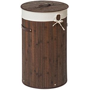 Premier Housewares Kankyo Bamboo Round Laundry Hamper, Dark Brown Premier Housewares Kankyo Bamboo Round Laundry Hamper, Dark Brown