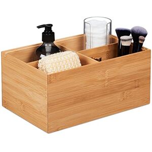 Relaxdays Storage Box, 4 Compartments, Stackable, Dimensions H x W x D: 14 x 30 x 20 cm, Bamboo, Natural Relaxdays Storage Box, 4 Compartments, Stackable, Dimensions H x W x D: 14 x 30 x 20 cm, Bamboo, Natural