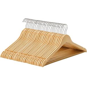 SONGMICS Wooden Hangers, Set of 30, Coat Hangers, Clothes Hangers, with Shoulder Notches, Anti-Slip Trousers Bar, 360° Swivel Hook, for Suits, Shirts, Coats, Natural CRW031NL SONGMICS Wooden Hangers, Set of 30, Coat Hangers, Clothes Hangers, with Shoulder Notches, Anti-Slip Trousers Bar, 360° Swivel Hook, for Suits, Shirts, Coats, Natural CRW031NL