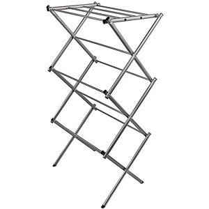 Home Vida Accordion Drying Rack 3-Tier X-Frame Clothes Airer with Foldable Metal Design, Indoor/Outdoor Use, Silver Home Vida Accordion Drying Rack 3-Tier X-Frame Clothes Airer with Foldable Metal Design, Indoor/Outdoor Use, Silver