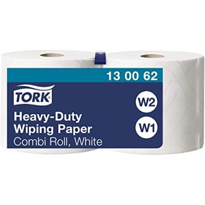Tork 130062 Heavy-Duty Wiping Paper / 2 Ply Absorbent Paper Roll Suitable for W1 and W2 Systems / White / 2 x 170m / Ø 26.2cm Tork 130062 Heavy-Duty Wiping Paper / 2 Ply Absorbent Paper Roll Suitable for W1 and W2 Systems / White / 2 x 170m / Ø 26.2cm