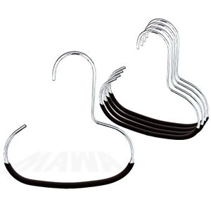 MAWA by Reston Lloyd Accessory Non-Slip Space-Saving Clothes Hanger Hook for Scarves, Style G1, Set of 5, Black MAWA by Reston Lloyd Accessory Non-Slip Space-Saving Clothes Hanger Hook for Scarves, Style G1, Set of 5, Black