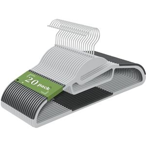 Ribelli 500798 Plastic Hangers, Non-Slip Plastic Hangers, 0.5 cm Thick, Space-saving with 360° Rotating Hook, Clothes Hanger with Tie Holder for Coats, Trousers, Tank Tops, Pack of 20 Ribelli 500798 Plastic Hangers, Non-Slip Plastic Hangers, 0.5 cm Thick, Space-saving with 360° Rotating Hook, Clothes Hanger with Tie Holder for Coats, Trousers, Tank Tops, Pack of 20