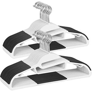 Finnhomy 50 Pack Plastic Hangers, Heavy Duty Clothes Hangers with Non-Slip Pads, Space Saving Easy Slide Organizer for Bedroom Closet, Great for Shirts, Pants, White Finnhomy 50 Pack Plastic Hangers, Heavy Duty Clothes Hangers with Non-Slip Pads, Space Saving Easy Slide Organizer for Bedroom Closet, Great for Shirts, Pants, White