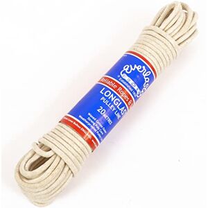 EVERLASTO 'Longlast' Waxed Weatherproof Cotton Clothesline Pulley Line 6mm x 20M EVERLASTO 'Longlast' Waxed Weatherproof Cotton Clothesline Pulley Line 6mm x 20M