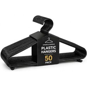 1ABOVE 50 Pack Black Plastic Clothes Hangers – Durable Non-Slip Adult Coat Hangers for Shirts, Jackets, Trousers & Dresses Lightweight Space-Saving Wardrobe Hangers 1ABOVE 50 Pack Black Plastic Clothes Hangers – Durable Non-Slip Adult Coat Hangers for Shirts, Jackets, Trousers & Dresses Lightweight Space-Saving Wardrobe Hangers
