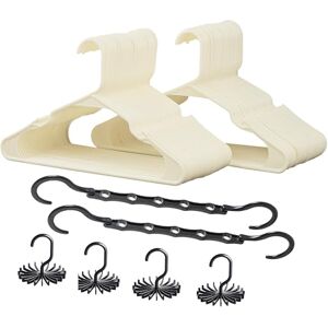 VECELO Set of 50 Plastic Beige Clothes Hangers Built-in shoulder grooves Heavy Duty-Durable Lightweight Space Saving Laundry and Coat Hanger-Perfect Room Essentials for Everyone VECELO Set of 50 Plastic Beige Clothes Hangers Built-in shoulder grooves Heavy Duty-Durable Lightweight Space Saving Laundry and Coat Hanger-Perfect Room Essentials for Everyone