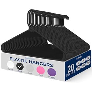 SereneLife Black Plastic Hangers - Heavy Duty Clothes Set SereneLife Black Plastic Hangers - Heavy Duty Clothes Set