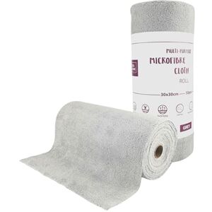 IDEA HOME Microfibre Cleaning Cloths 50 Pieces per Roll Tear-off Microfibre Cloth 30x30cm Reusable lint-free Cloths for Car, Kitchen and Home, Grey IDEA HOME Microfibre Cleaning Cloths 50 Pieces per Roll Tear-off Microfibre Cloth 30x30cm Reusable lint-free Cloths for Car, Kitchen and Home, Grey