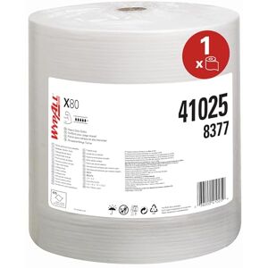 Wypall X80 Power Clean Cloths 8377 Reusable Cleaning Cloths 1 Large Wiper Roll x 475 White Absorbent Cloths Wypall X80 Power Clean Cloths 8377 Reusable Cleaning Cloths 1 Large Wiper Roll x 475 White Absorbent Cloths