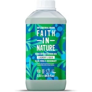 FAITH IN NATURE Natural, Super Concentrated, Laundry Liquid with Aloe Vera and Rosemary Oil, Vegan and Cruelty Free, No SLS, Parabens or Phosphates, 2.5 L Refill Pack FAITH IN NATURE Natural, Super Concentrated, Laundry Liquid with Aloe Vera and Rosemary Oil, Vegan and Cruelty Free, No SLS, Parabens or Phosphates, 2.5 L Refill Pack