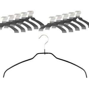 MAWA Light Clothes Hangers, Set of 100 50% Space Saving Non-Slip Hangers, Ideal for Shirts and Blouses with 360° Rotating Hook and Non-Slip Coating, 42 cm, Black MAWA Light Clothes Hangers, Set of 100 50% Space Saving Non-Slip Hangers, Ideal for Shirts and Blouses with 360° Rotating Hook and Non-Slip Coating, 42 cm, Black