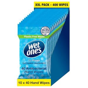 Wet Ones Be Fresh, Plastic Free Antibacterial Biodegradable Hand Wipes, 400 Total 10 packs x 40 wipes Wet Ones Be Fresh, Plastic Free Antibacterial Biodegradable Hand Wipes, 400 Total 10 packs x 40 wipes