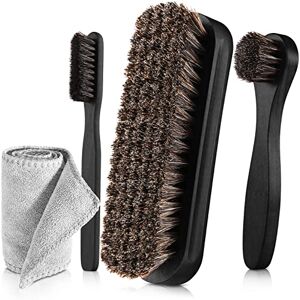 ZJoey 4 Pcs Horsehair Shine Shoes Brush Kit Polish Dauber Applicators Cleaning Leather Shoes Boots Care Brushes Suede Cleaner Brush with Microfiber Shoe Cloth(4 Pcs Black D) ZJoey 4 Pcs Horsehair Shine Shoes Brush Kit Polish Dauber Applicators Cleaning Leather Shoes Boots Care Brushes Suede Cleaner Brush with Microfiber Shoe Cloth(4 Pcs Black D)