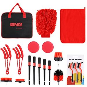 DNA MOTORING Car Detailing Brush Cleaning Tools Set with Carry Bag for Auto Interior & Exterior Wheel Dashboard Vent, Red,TOOLS-00278 DNA MOTORING Car Detailing Brush Cleaning Tools Set with Carry Bag for Auto Interior & Exterior Wheel Dashboard Vent, Red,TOOLS-00278