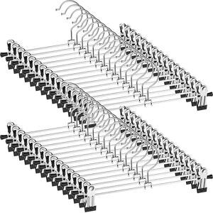 NORTHERN BROTHERS Pants-Hangers-Skirt-Hangers-Pant-Hangers-with Clips Slack Hangers Pants Trouser Hangers Clothes Hangers for Pants (30 PCS) NORTHERN BROTHERS Pants-Hangers-Skirt-Hangers-Pant-Hangers-with Clips Slack Hangers Pants Trouser Hangers Clothes Hangers for Pants (30 PCS)