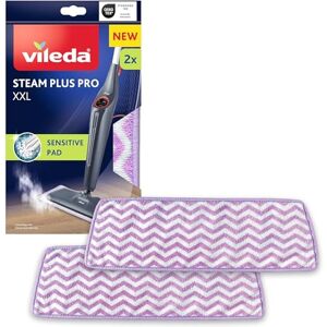 Vileda Steam Plus Pro XXL Sensitive Cleaning Pads Pack of 2 Original Steam Mop Replacement Pads for Sensitive Floors Machine Washable 40cm XXL size for cleaning large areas Vileda Steam Plus Pro XXL Sensitive Cleaning Pads Pack of 2 Original Steam Mop Replacement Pads for Sensitive Floors Machine Washable 40cm XXL size for cleaning large areas