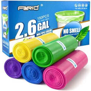 FORID Small Trash Bag - 2.6 Gallon Multi-Color Waste Bin Liners FORID Small Trash Bag - 2.6 Gallon Multi-Color Waste Bin Liners