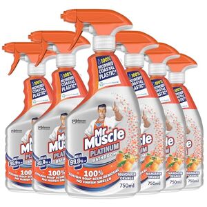 Mr Muscle Bathroom Cleaner, Platinum Antibacterial Bathroom Spray, Mandarin, Pack of 6 (6 x 750ml) Mr Muscle Bathroom Cleaner, Platinum Antibacterial Bathroom Spray, Mandarin, Pack of 6 (6 x 750ml)