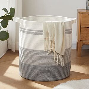 OIAHOMY 80L Laundry Hamper with Handles,Decorative Basket for Living room,Woven Storage Basket for Toys Bin,Pillows, Blankets,Clothes-20x18in-Gradient Gray OIAHOMY 80L Laundry Hamper with Handles,Decorative Basket for Living room,Woven Storage Basket for Toys Bin,Pillows, Blankets,Clothes-20x18in-Gradient Gray