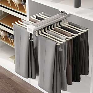 MYOYAY Geeaoo Pull Out Trousers Rack Stainless Steel Sliding Pants Rack Closet Pants Hanger Bar Clothes Organizers with 22 Arm for Space Saving and Storage 23-2/5x 18 inch MYOYAY Geeaoo Pull Out Trousers Rack Stainless Steel Sliding Pants Rack Closet Pants Hanger Bar Clothes Organizers with 22 Arm for Space Saving and Storage 23-2/5x 18 inch
