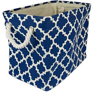 DII Collapsible Polyester Storage Basket or Bin with Durable Cotton Handles, Home Organizer Solution for Office, Bedroom, Closet, Toys, & Laundry (Small – 14x8x9”), Navy Lattice DII Collapsible Polyester Storage Basket or Bin with Durable Cotton Handles, Home Organizer Solution for Office, Bedroom, Closet, Toys, & Laundry (Small – 14x8x9”), Navy Lattice