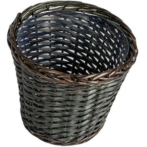 Household Essentials Woven Willow Waste Basket with Plastic Liner, Brown Household Essentials Woven Willow Waste Basket with Plastic Liner, Brown