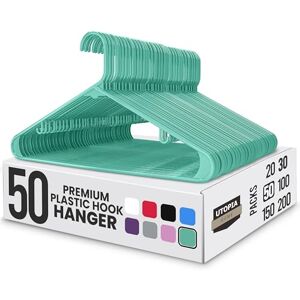 Utopia Home Plastic Hangers 50 Pack - Clothes Hanger with Hooks - Durable & Space Saving Coat Hanger - Heavy Duty Aqua Hangers - Skirt Hangers Utopia Home Plastic Hangers 50 Pack - Clothes Hanger with Hooks - Durable & Space Saving Coat Hanger - Heavy Duty Aqua Hangers - Skirt Hangers