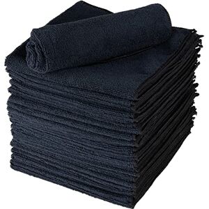 ABENA Black Microfibre Cloths 40 x 40 cm Pack of 20 Multipurpose Cleaning Cloths Glasses Cleaner Cloth Dish Cloths General Duster ABENA Black Microfibre Cloths 40 x 40 cm Pack of 20 Multipurpose Cleaning Cloths Glasses Cleaner Cloth Dish Cloths General Duster