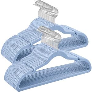 SONGMICS Velvet Hangers, Pack 50 Coat Hangers for Clothes, Non-Slip, with Shoulder Notches, Trouser Bar, 360?Swivel Hook, Space-Saving, 0.6 cm Thick, 43 cm Long, Pale Blue CRF029Q05 SONGMICS Velvet Hangers, Pack 50 Coat Hangers for Clothes, Non-Slip, with Shoulder Notches, Trouser Bar, 360?Swivel Hook, Space-Saving, 0.6 cm Thick, 43 cm Long, Pale Blue CRF029Q05