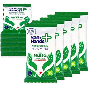 Sani Hands Anti-bacterial Hand Wipes Dermatologically Tested, Biodegradable Wet Wipes 10x12 Wipes (120 Wipes) Sani Hands Anti-bacterial Hand Wipes Dermatologically Tested, Biodegradable Wet Wipes 10x12 Wipes (120 Wipes)