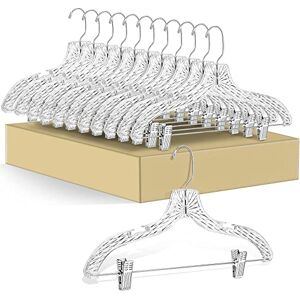 Quality Hangers 12 Clear Crystal Plastic Skirt/pant Hangers 17" Crystal Hangers Heavy Duty 12 Pack Quality Hangers 12 Clear Crystal Plastic Skirt/pant Hangers 17" Crystal Hangers Heavy Duty 12 Pack