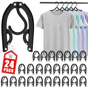 Trubetter 24 Pcs Travel Hangers Portable Folding Clothes Hangers Travel Accessories Foldable Clothes Drying Rack for Trave (Black) Trubetter 24 Pcs Travel Hangers Portable Folding Clothes Hangers Travel Accessories Foldable Clothes Drying Rack for Trave (Black)