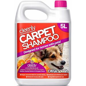 Cleenly Pet Carpet Shampoo Cleaner Solution 5L Citrus Splash Fragrance Safe for All Carpet Cleaning Machines, Effectively Removes Dog, Cat, Pet Odours, Urine/Wee Smells, Cleenly Pet Carpet Shampoo Cleaner Solution 5L Citrus Splash Fragrance Safe for All Carpet Cleaning Machines, Effectively Removes Dog, Cat, Pet Odours, Urine/Wee Smells,