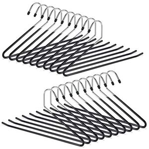 Relaxdays Clothes Set of 20, Non-slip, Garment Hangers, For Trousers, PVC-coated Metal, Multipack, 18 cm, Black, Iron, 35 x 18 x 0.5 cm Relaxdays Clothes Set of 20, Non-slip, Garment Hangers, For Trousers, PVC-coated Metal, Multipack, 18 cm, Black, Iron, 35 x 18 x 0.5 cm