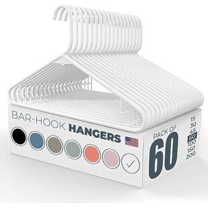 Neaties White Plastic Hangers Medium Weight Premium Quality w/Bar Hooks American Made Long Lasting Quality Hangers Value Set of 60 Neaties White Plastic Hangers Medium Weight Premium Quality w/Bar Hooks American Made Long Lasting Quality Hangers Value Set of 60