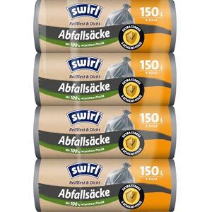 Swirl Rubbish Sack 150 L (4 x 8 Bags), Bin Bags without Closure, Particularly Durable and Tear-Resistant for Waste from Home and Garden Swirl Rubbish Sack 150 L (4 x 8 Bags), Bin Bags without Closure, Particularly Durable and Tear-Resistant for Waste from Home and Garden