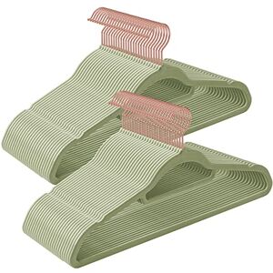 SONGMICS Velvet Hangers, Set of 50 Clothes Coat Hangers, Non-Slip, with Tie Bar and 360° Swivel Hook, Space-Saving, 43.5 cm Long, for Dresses Trousers, Rose Gold and Lime Green CRF021GR50 SONGMICS Velvet Hangers, Set of 50 Clothes Coat Hangers, Non-Slip, with Tie Bar and 360° Swivel Hook, Space-Saving, 43.5 cm Long, for Dresses Trousers, Rose Gold and Lime Green CRF021GR50