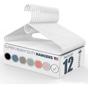 Neaties 12pk Made in USA Super Heavy Duty Plastic Clothes Hangers Bulk 20 30 50 100 Pack Available Strong Plastic Hangers Plastic Coat Hangers Plastic Hanger for Closet and Clothing Hangars (White) Neaties 12pk Made in USA Super Heavy Duty Plastic Clothes Hangers Bulk 20 30 50 100 Pack Available Strong Plastic Hangers Plastic Coat Hangers Plastic Hanger for Closet and Clothing Hangars (White)